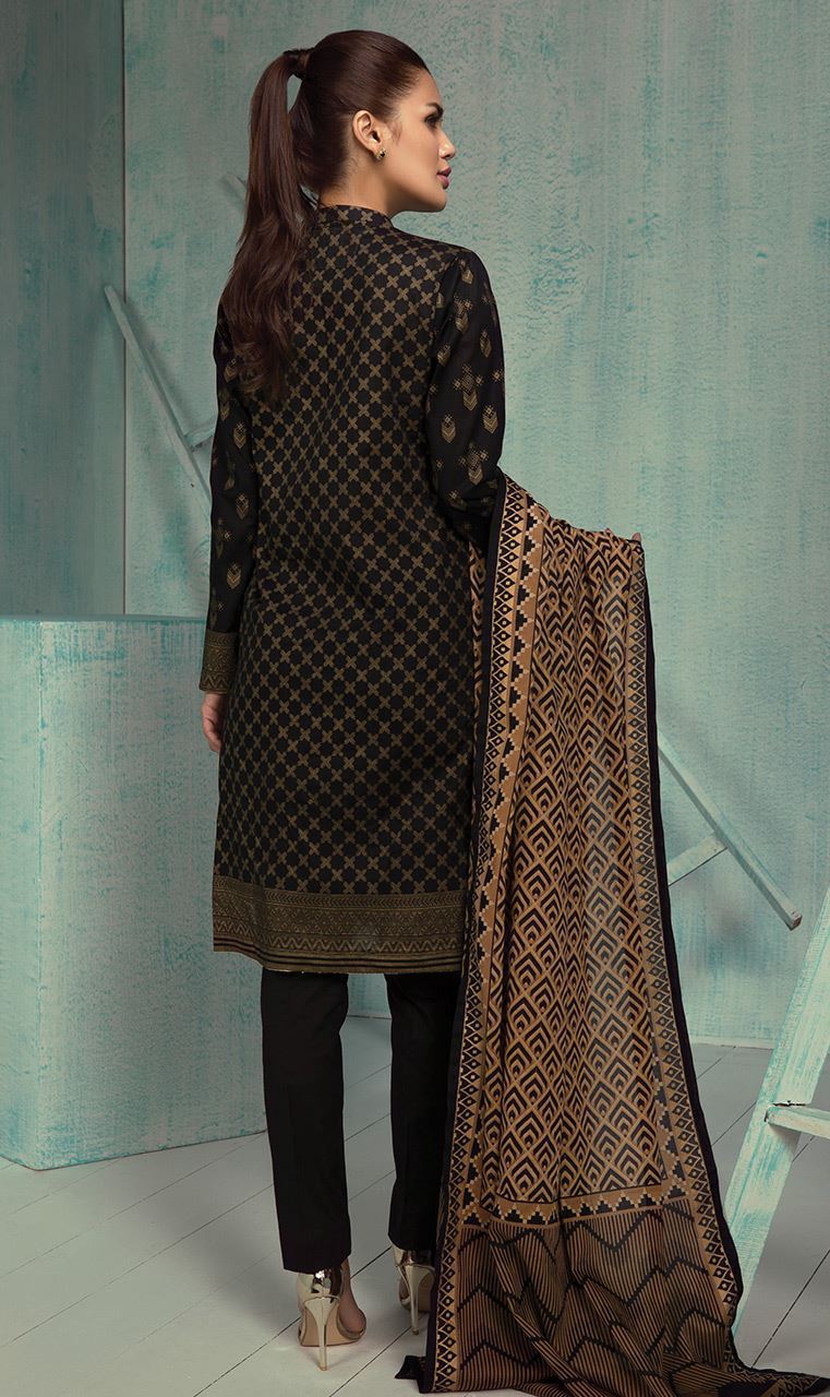 This beautiful Black embroidered lawn dress in by Orient Textile pret collection 2018 available all across Pakistan for online shopping