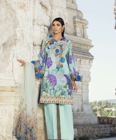 This beautiful lawn dress available at a very decent price of pkr 2875 for online shopping by Ivy prints unstitched collection 2018
