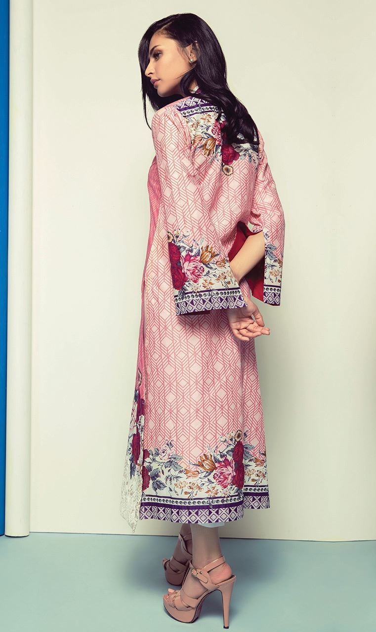 This elegant ready to wear embroidered lawn kurti available at a low price of pkr2250 by Orient Textile embroidered collection 2018