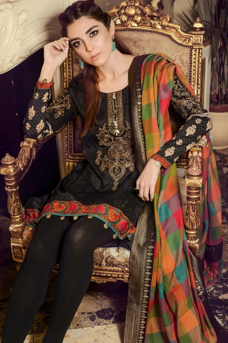 Pakistani Designer Embroidered Shalwar Kameez In Linen