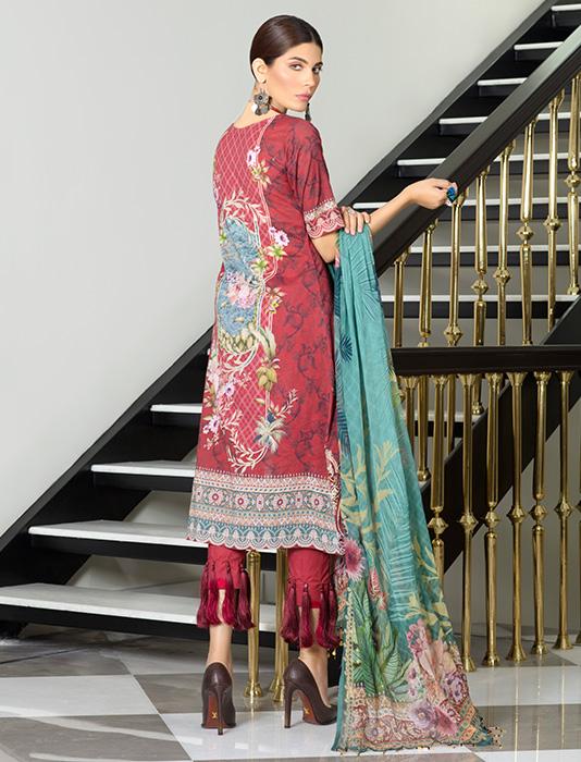Buy this elegant embroidered lawn dress at a best price by Khas embroidered pret wear 2018