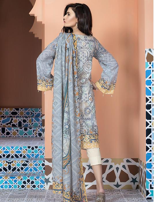 Get this ravishing Printed Pakistani unstitched dress at a best price by Khas pret wear 2018