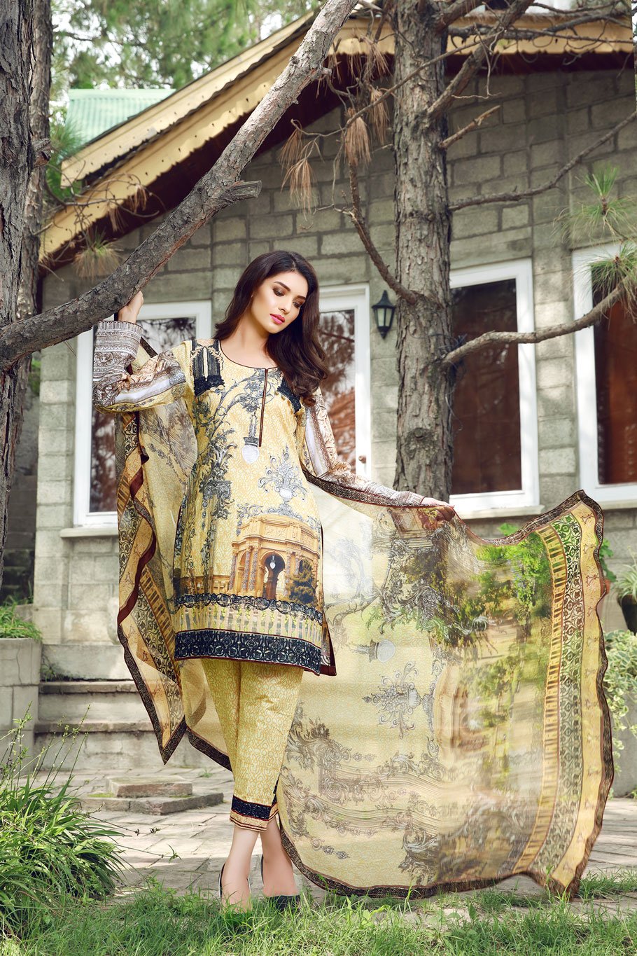 Buy Unstitched Cambric Suit by Saroni Winter Collection