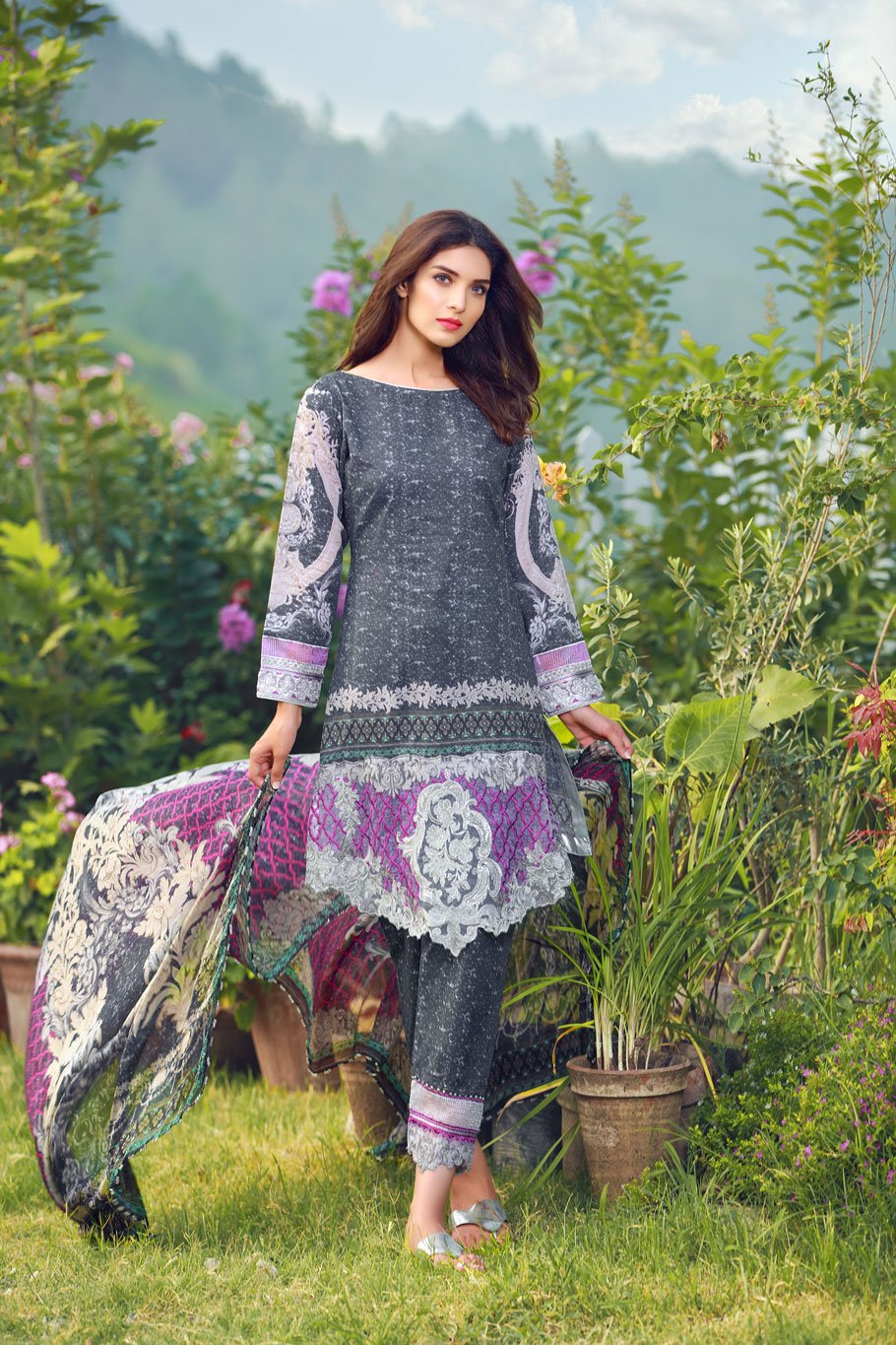 Grey Cambric Suit by Saroni