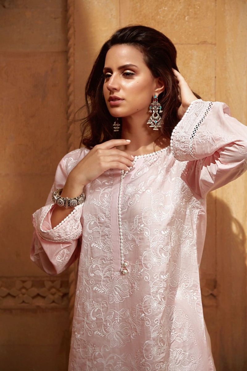 Pretty stitched pink pret shirt by Images ready to wear Eid collection 2018