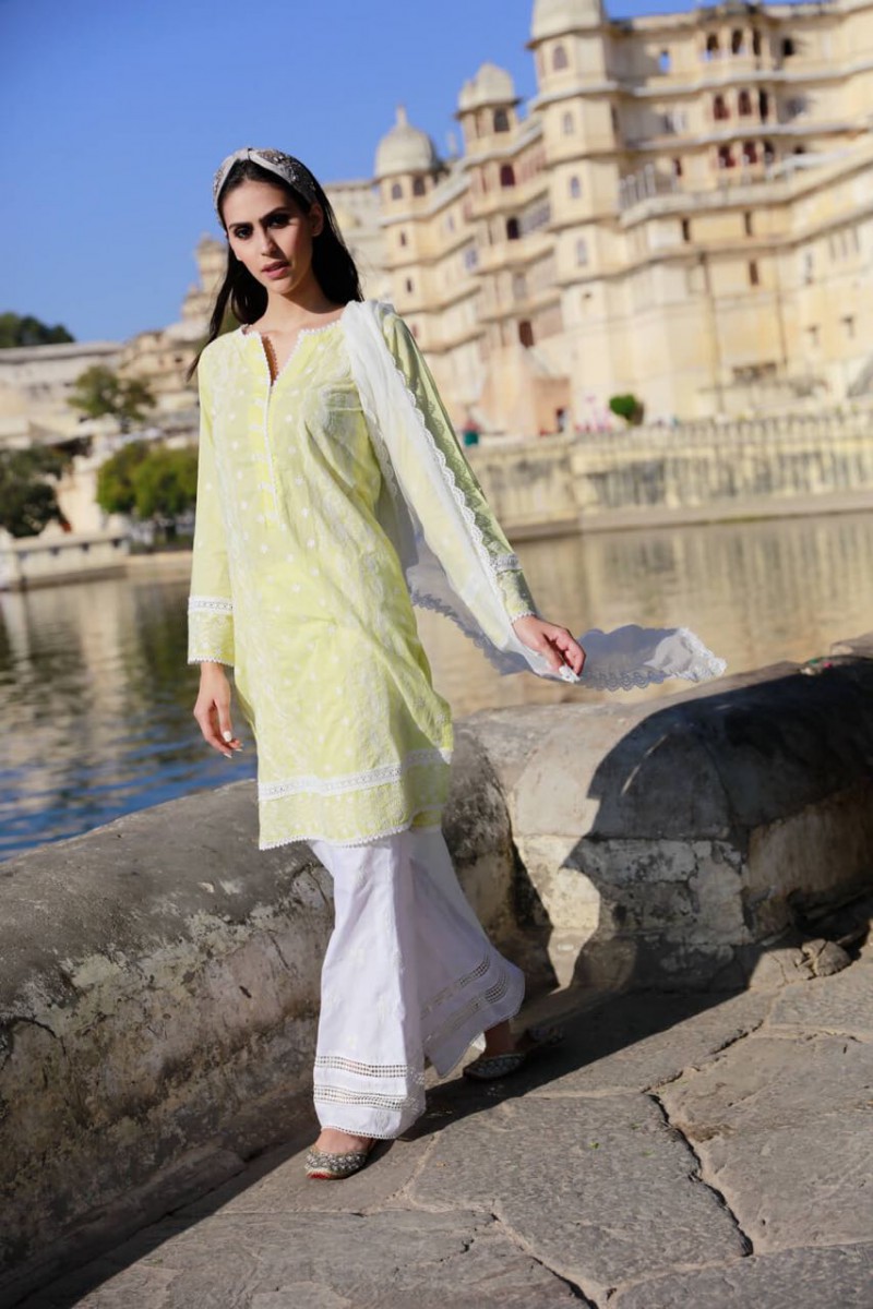 Ravishing yellow lawn pret wear by Images Eid collection
