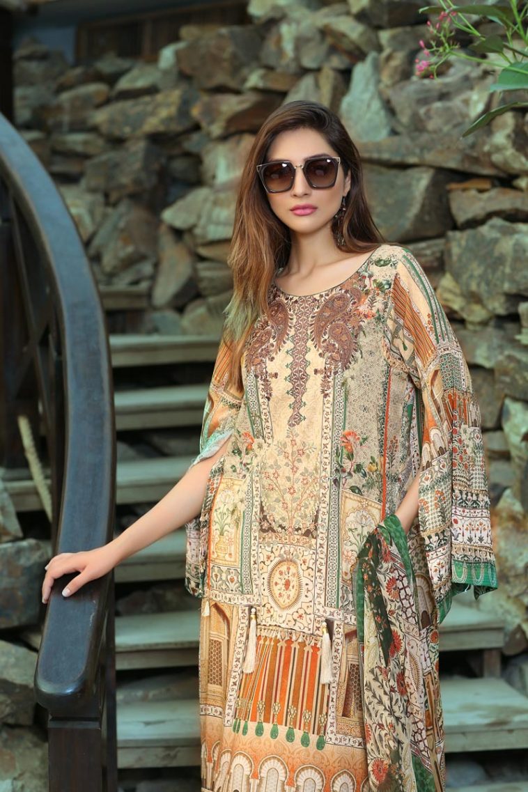 Skin 3 piece Pakistani unstitched pret by Paras Eid Clothes in Dubai