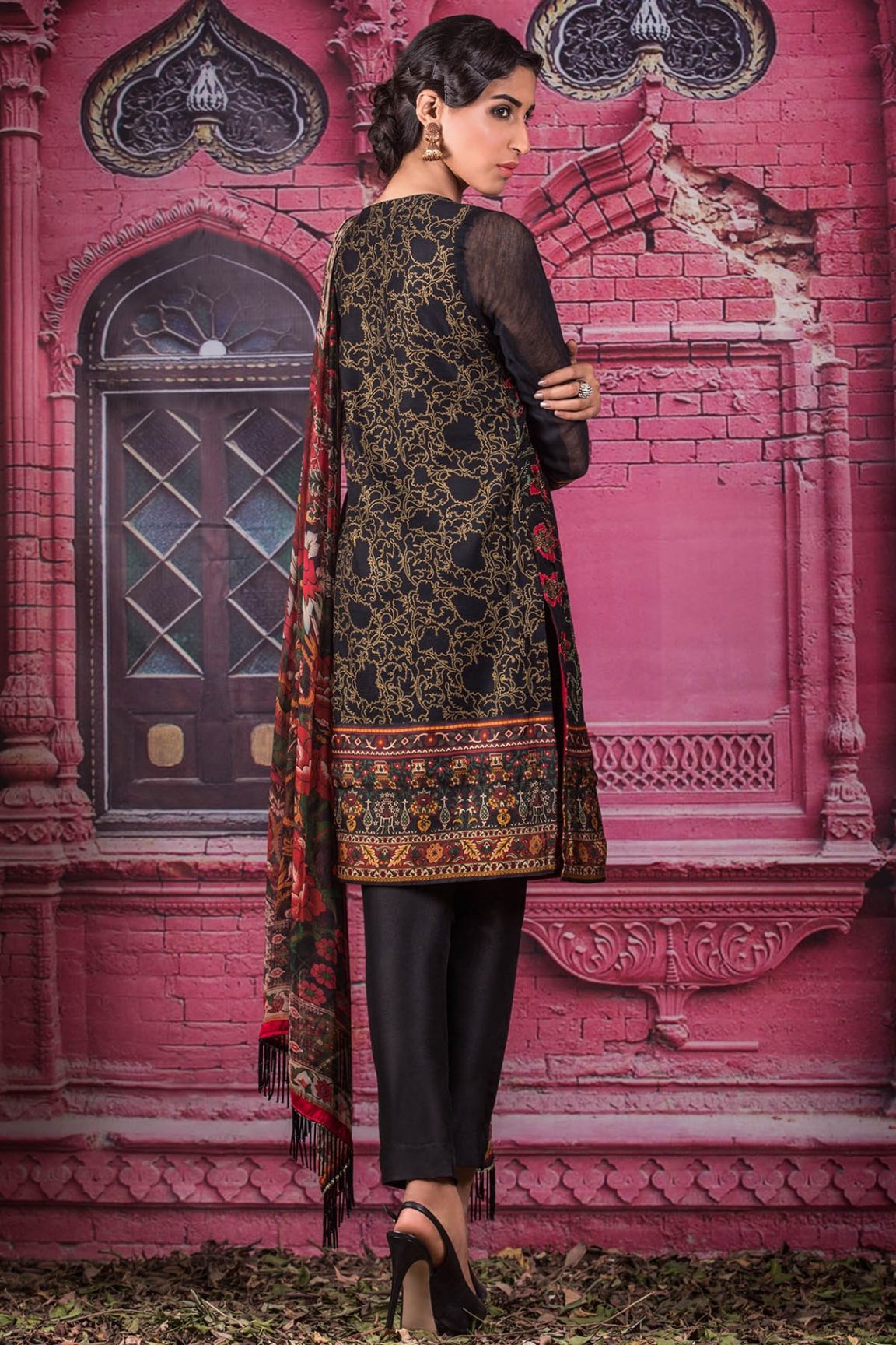 Alkaram Eid Collection USA features Black Embroidered Unstitched