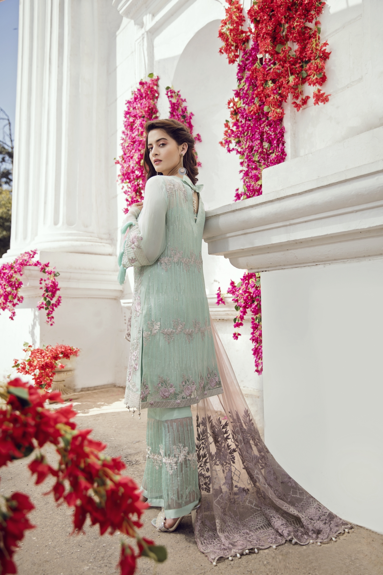 chiffon dress by Imrozia Premium Eid luxury dresses 2018.