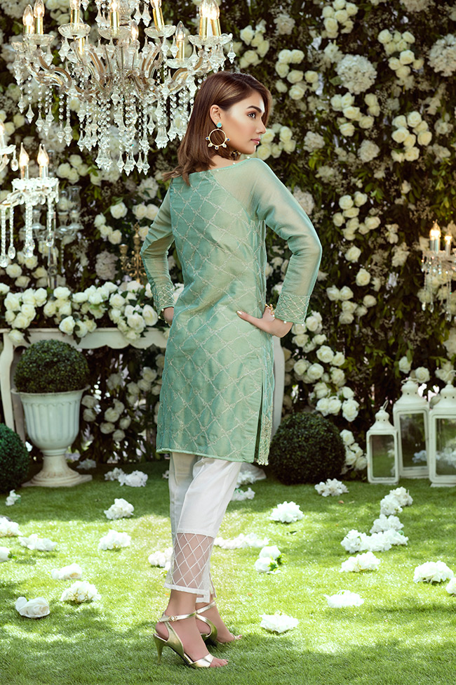 Buy this unstitched cotton net worked dress by Gulaal pakistani party dresses available for online shopping at a reasonable discount rate