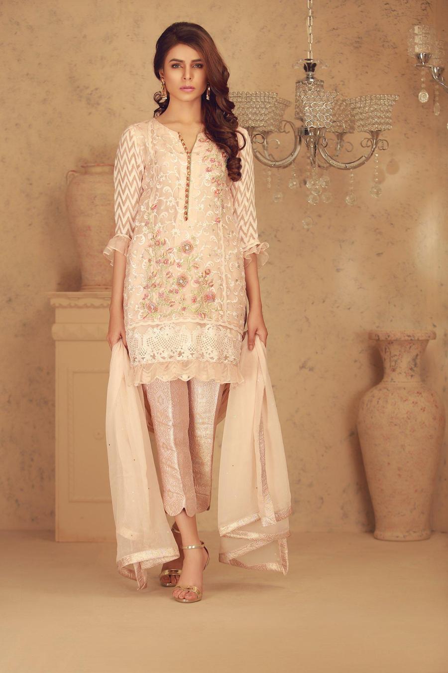 Scallop Shell 3 Piece Luxe Pret from Pakistani Party Dresses by Sarosh Salman