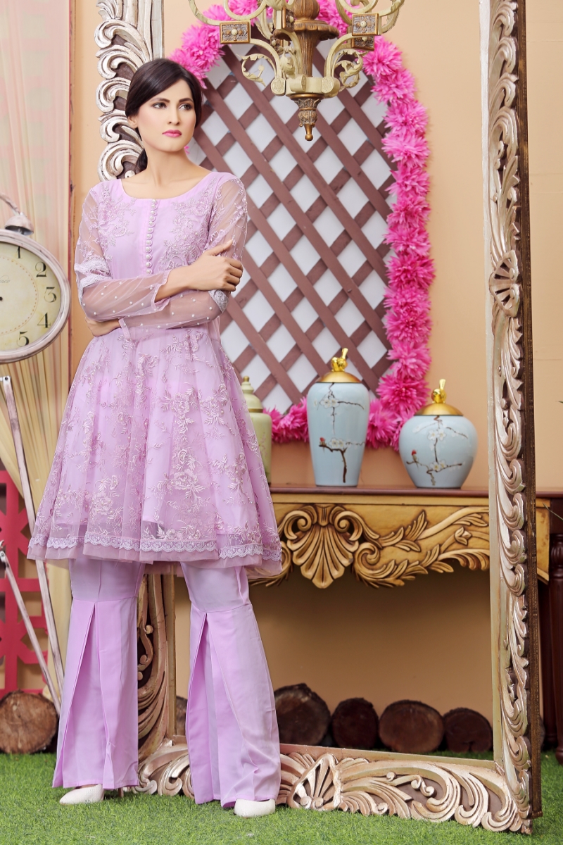 Lavender Bloom Pakistani Party Dress by Sidra Mumtaz