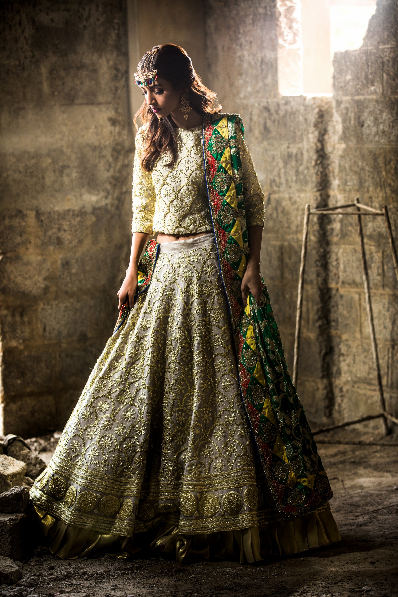 Traditional and elegant yellowish heavy worked bridal dress by Sanober Azfar Pakistani Bridal wears