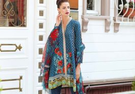 Sea green three piece Pakistani dress in Dubai by Gul Ahmed