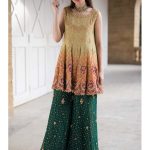A beautiful dual color Pakistani engagement dress by Umsha official