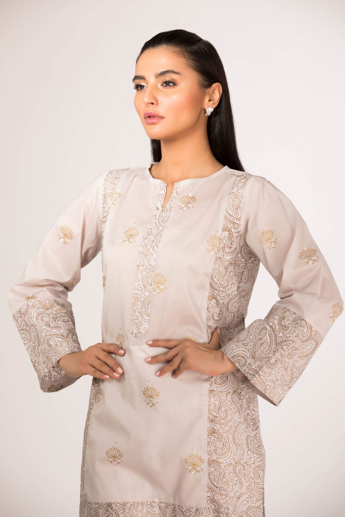 Pakistani dresses beige brown main image 1