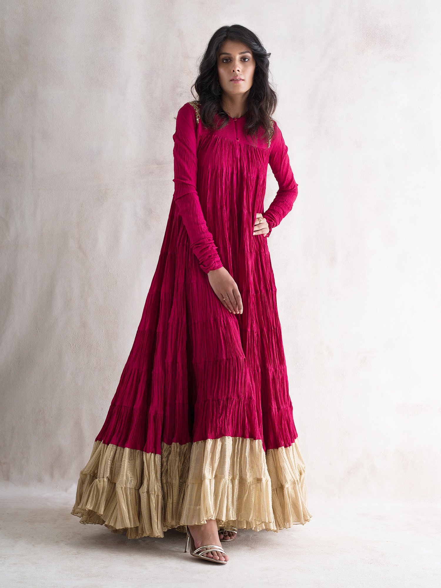Beautiful anarkali red Pakistani formal  dress  by Misha 