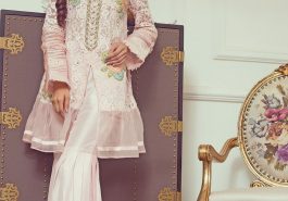 Beautiful light pink two piece Pakistani eid dress by Annus Abrar official