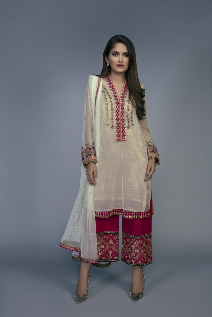 pakistani white dresses 2018