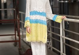 Beautiful white laced Pakistani casual dress by Ammara Khan online