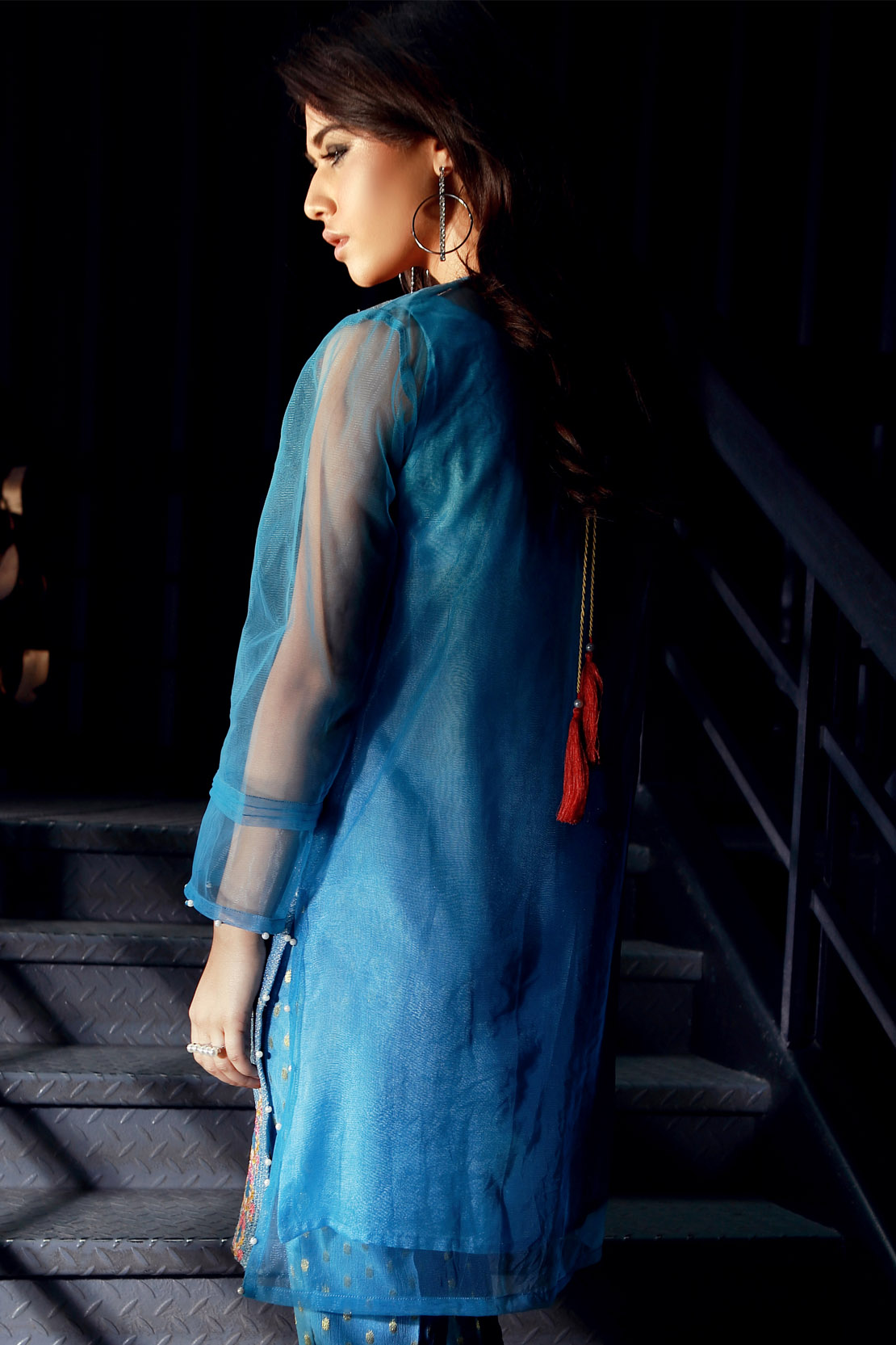Buy this elegant Pakistani chiffon dress by Warda Saleem on an online platform