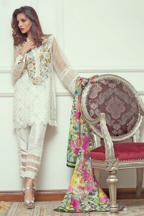Elegant And Beautiful White Pakistani Party Dress By Annus Abrar Online Shopping In Pakistan 