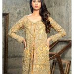 Embellished and stylish gold Pakistani dress online by Cartes by Pasho
