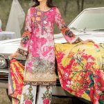 Pretty pink three piece unstitched Pakistani suit by Sifona