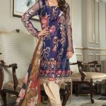 Ravishing blue net embroidered Pakistani formal dress by Sifona