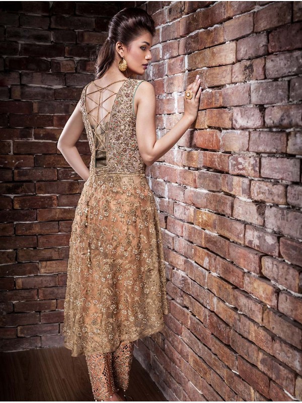 dabka, pearls, sequins and stones, back of the bodice has a criss cross pattern with heavy tassels detailing