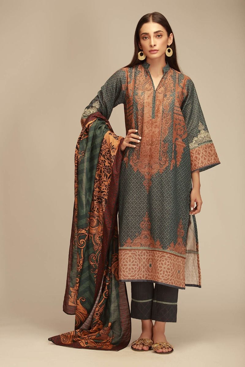 Khaadi in USA Beautiful Unstitched Pakistani Suit for Women