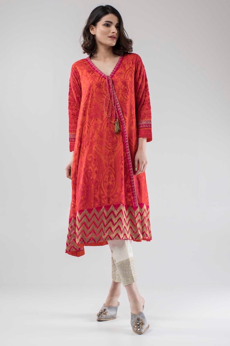 Khaadi Semi Formal Silk Chiffon Angrakha