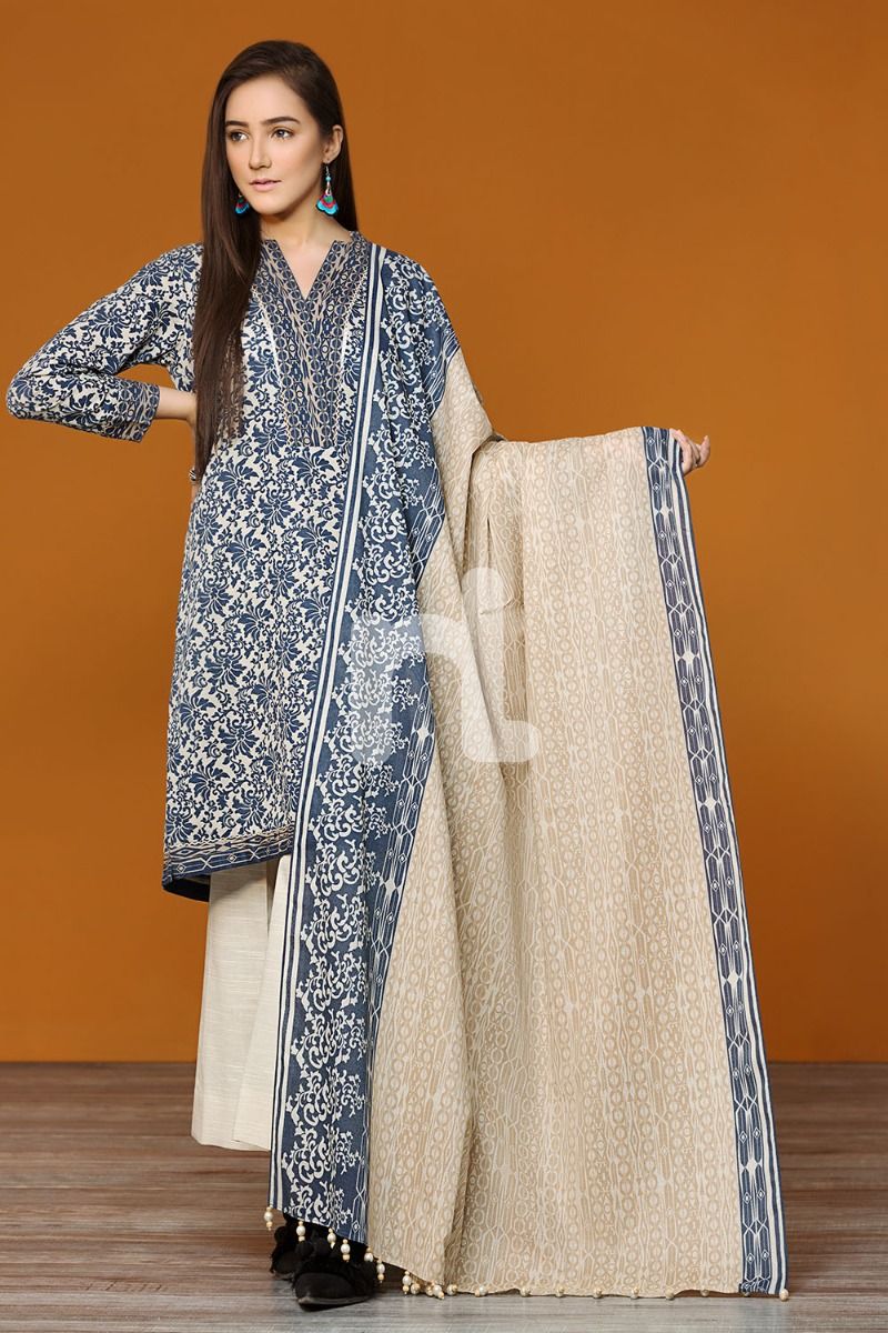 Nishat linen has this appealing printed three piece dress