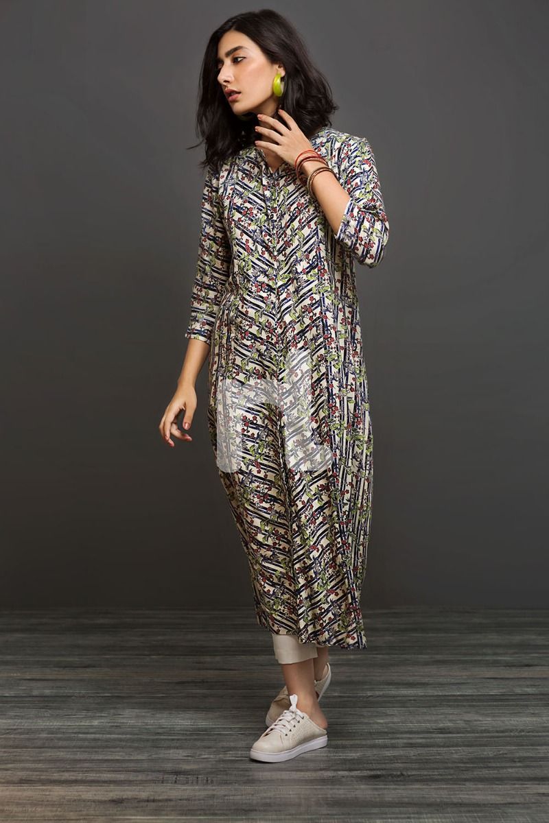 Nishat linen winter collection 2018 has this printed linen stuff having black and white color