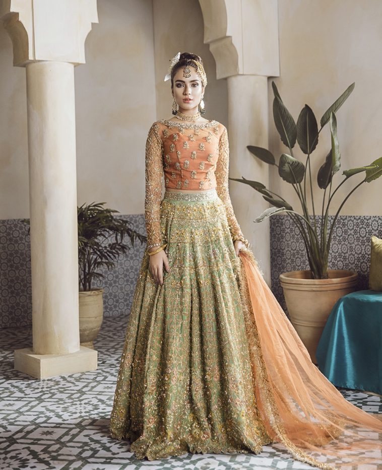 Pakistani wedding dresses by Republic by Omar Farooq has this gorgeous lehnga choli