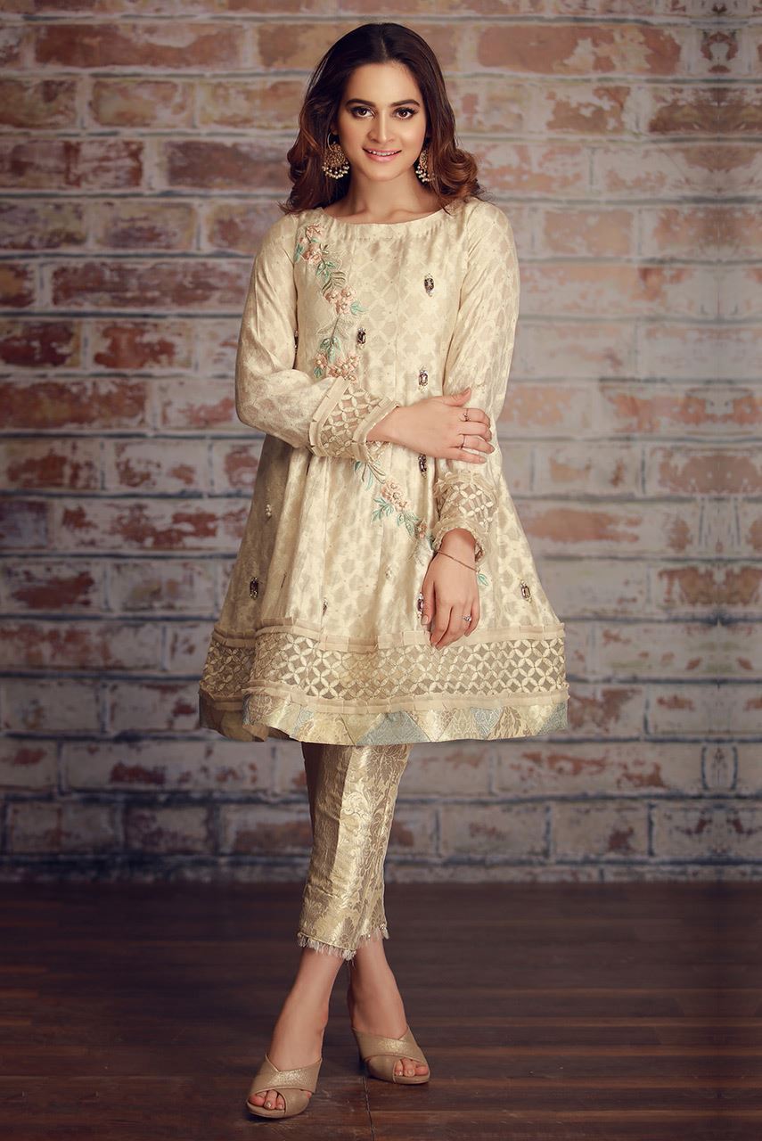 Yellow Color Elegant Pakistani Wedding Dress by Phatyma Khan with Embroidery Work and Embellishment.