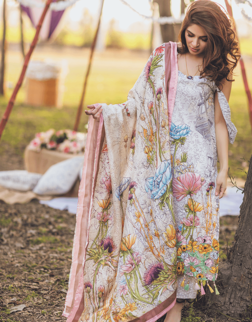 Buy Online Embroidered Neckline Lawn Suit by Rangrasiya