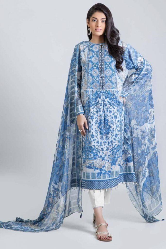 Digital Printed Lawn Suit by Satrangi Eid Collection 2019