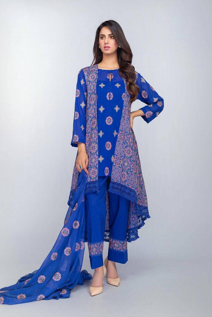 Embroidered Blue Suit by Bareeze Eid Collection 2019