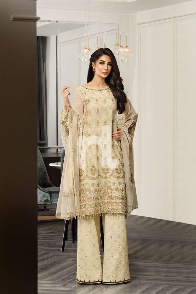 Unstitched Luxury Embroidered Eid Dress