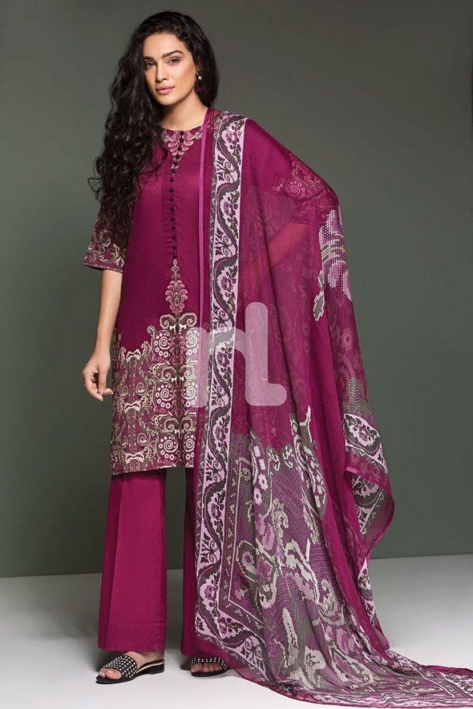 Nishat Linen Alluring unstitched Pakistani dress