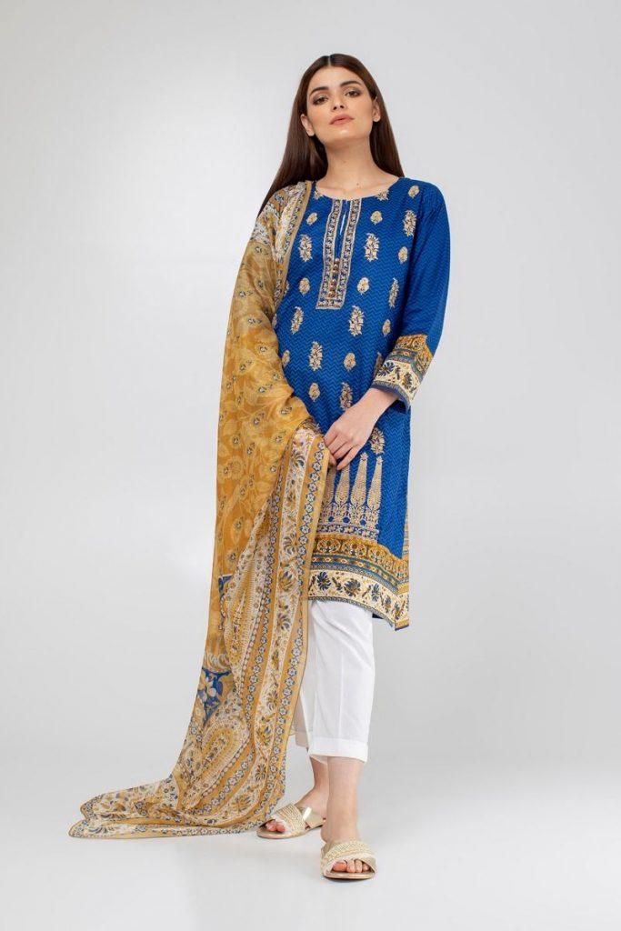Khaadi Eid Blue embroidered dress