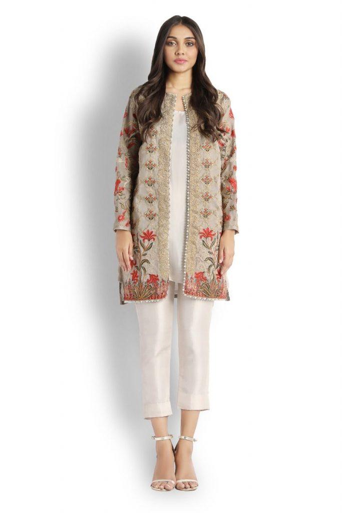 Sana Safinaz Embroidered front open shirt