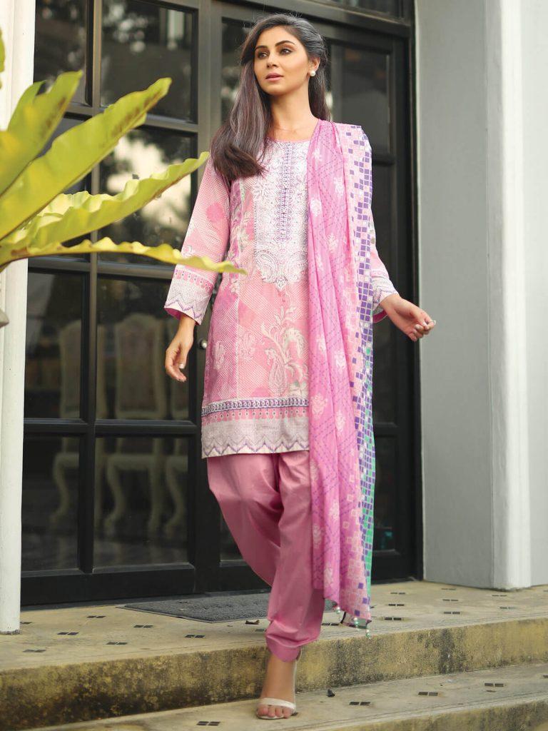 Edenrobe Embroidered Lawn Suit with Dupatta