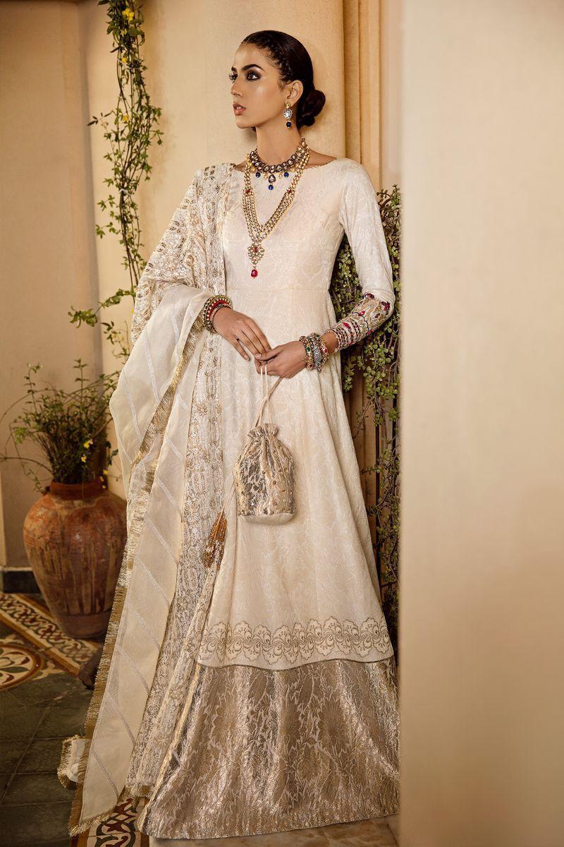 Ammara Khan Ivory Peshwas for Wedding Reception