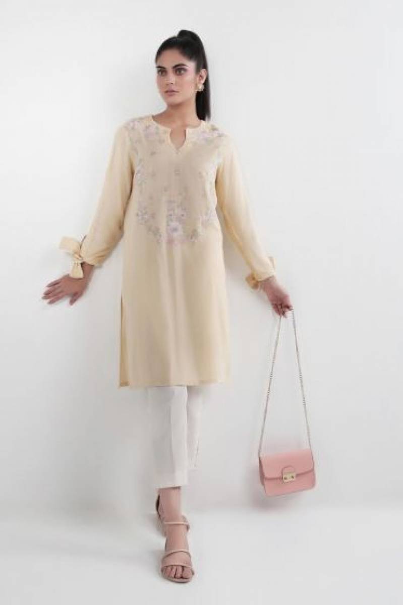 Sana Safinaz Embroidered Linen Dress