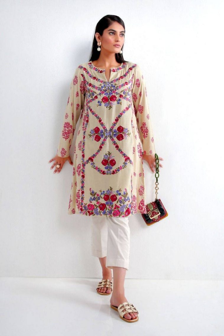 Designer Pakistani Embroided Summer Linen Suit,Casual Stitched EID Collectio/M14 