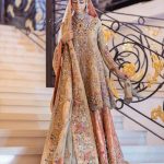 Color Combination Bridal Peplum Dress for Pakistani Weddings