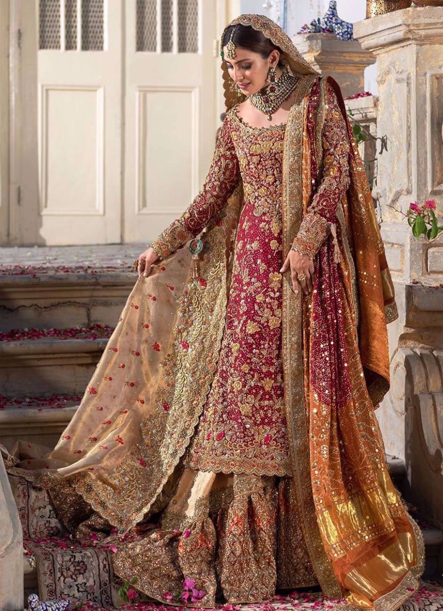 Red Bridal Dress by Pakistani Designer Farah Talib Aziz