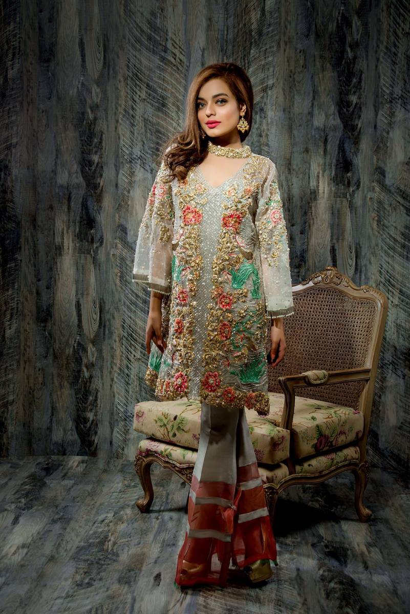 Embroidered Pakistani Wedding Dress by Khadija Batool Online